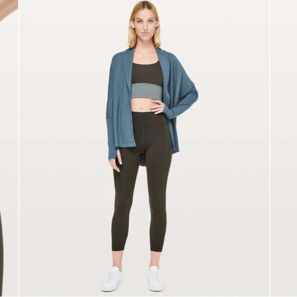 Lululemon In Movement 7/8 Tight *Everlux 25" Dark Olive Green 21686 - Picture 5 of 14